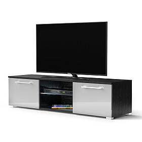 Комод підлоговий для телевізора з підсвіткою в спальню, тумба з двома дверцятами