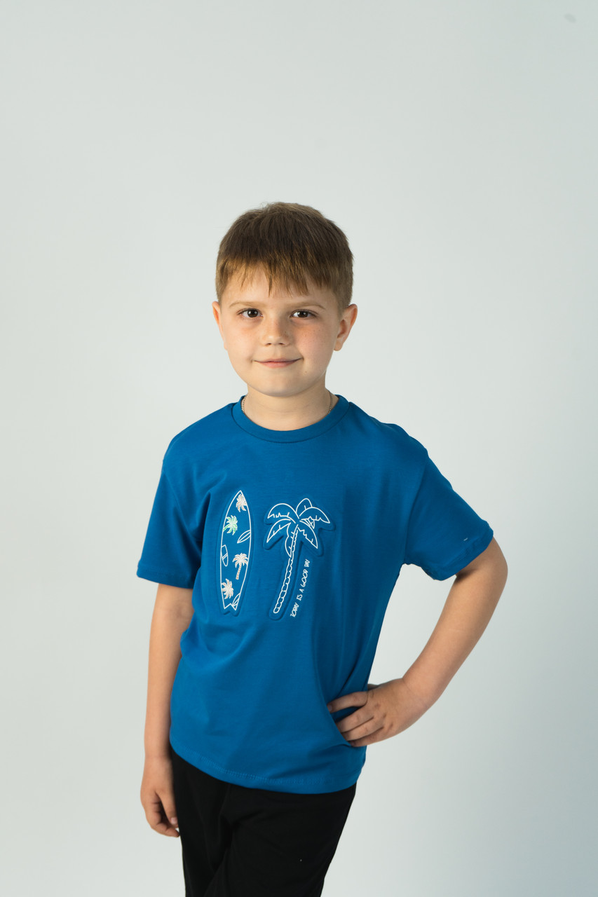 Дитяча футболка синя з Пальвою No 224831 ( р. 3-7)