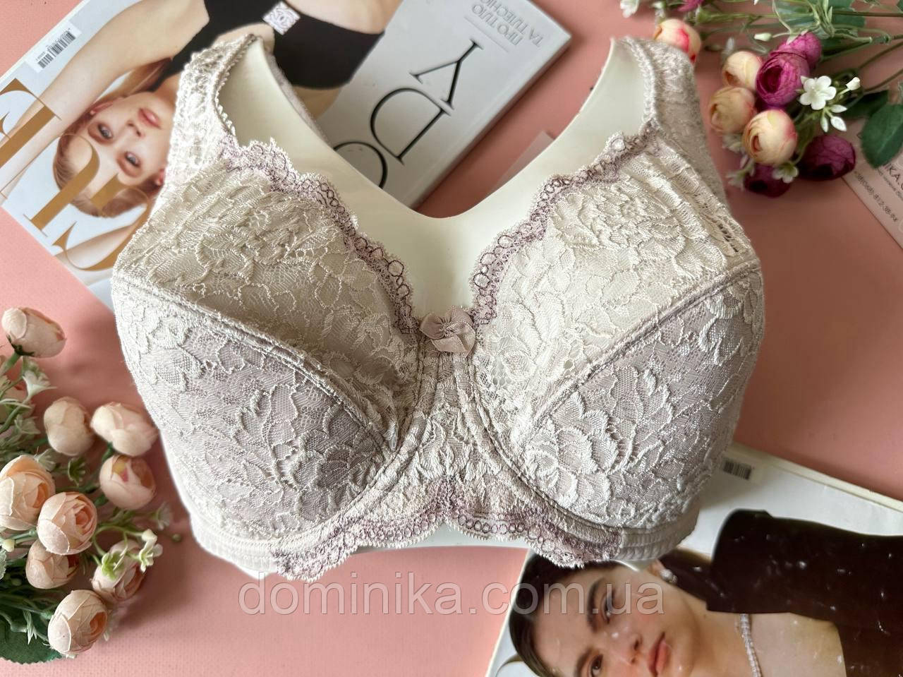 85/90Е Бежевий м'який бюстгальтер на 5 розмір