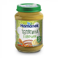 Детское пюре Hamanek телятина с овощами, 190 г (8595139721589)