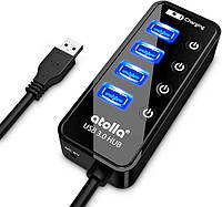 Концентратор Atolla 204 USB 3.0 Hub CH-204U3(K) USB-хаб с выключателями 4 порта