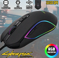 Мышка проводная WS CYBERPUNK CP100 USB с подсветкой RGB k/kn