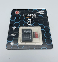 Карта памяти micro SDHC 8GB Amazon pro с адаптером k/kn