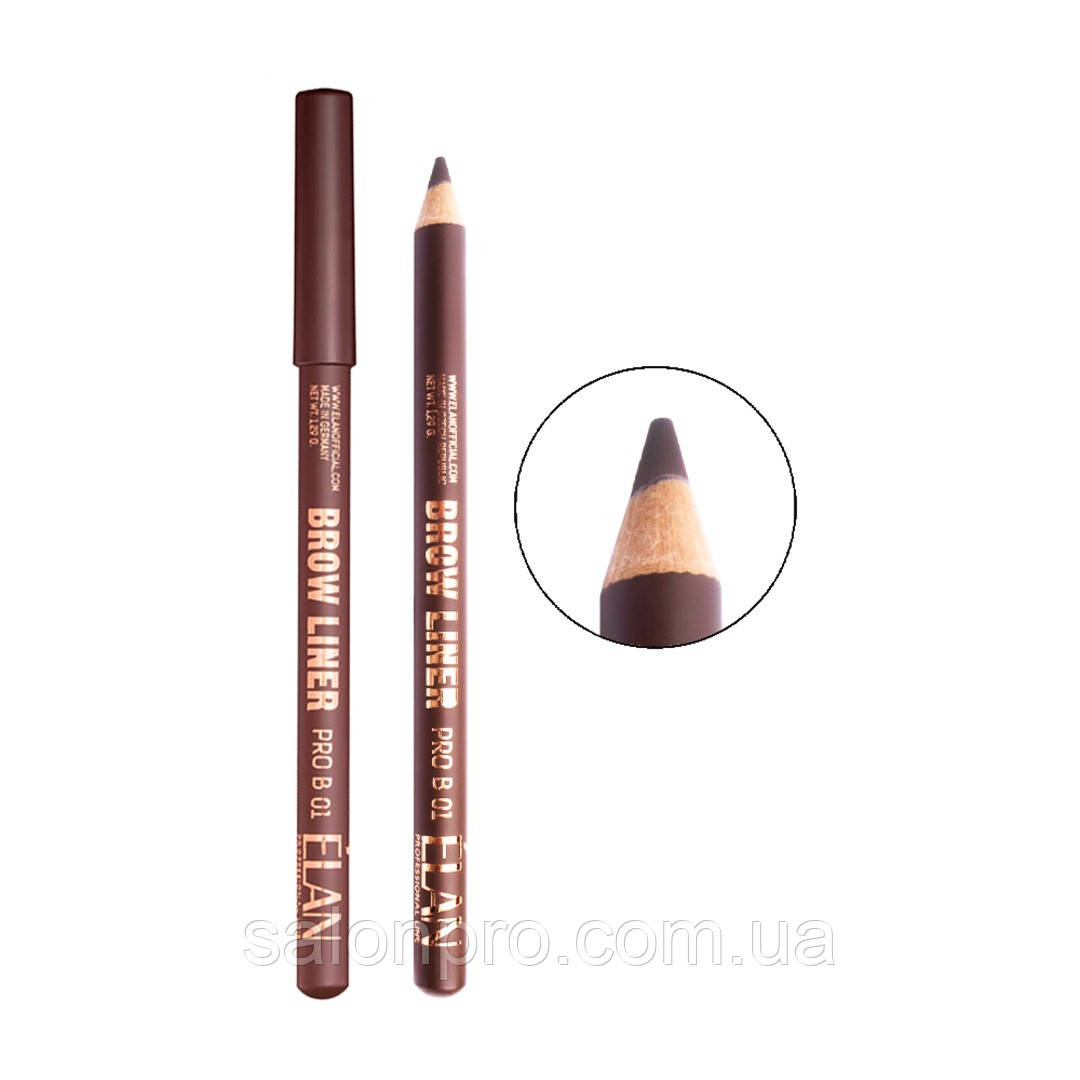 Elan Brow Liner Pro B 01 Medium Brown — пудровий олівець для брів, коричневий