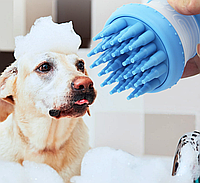 Массажная щетка для животных Cleaning Device The Gentle Dog Washer Щетка для купания питомца k/kn