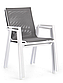 Стілець садовий з підлокітниками KRION BIANCO білий / сірий, метал, фото 8
