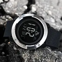 Тактические наручные мужские часы Skmei 1416BKBK (Black-Black) пластик, водонепроницаемые, 30м, чёрные