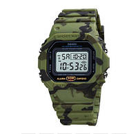 Skmei 1628CMGN Camo Green, часы, камуфляжные, зеленые, стильные, прочные, мужские, на каждый день