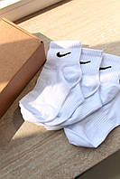 Белые средние мужские Носки Nike/найк Преміум - размеры 43 - 46