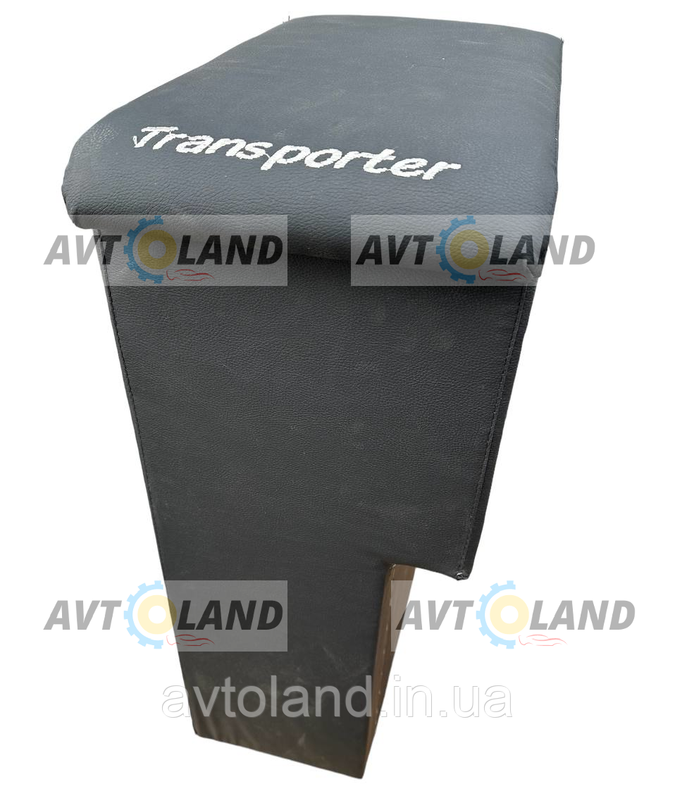 Підлокітник VolksWagen T5 (1+1) з вишивкою Чорний, фото 1