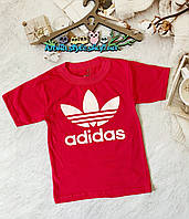 Однотонные детские футболки для мальчиков и девочек 110-116, кораловий Adidas