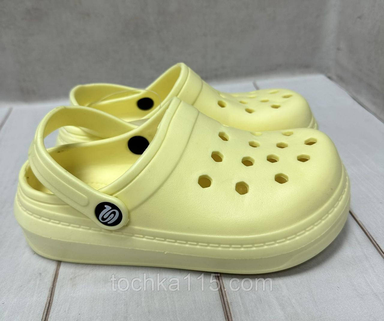 Дитячі капці крокси сабо crocs жовті р31 20.5 см, фото 1