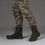 Берці зимові тактичні високі WarFlex. Шкіряні (нубук). Підвищена міцність. Олива. Розмір 40, фото 3