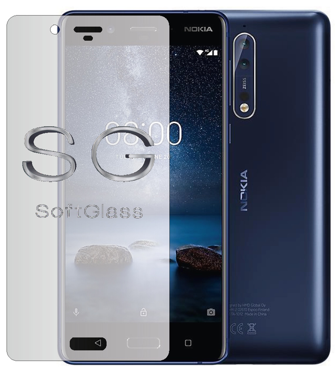 М'яке скло для Nokia 8 на екран поліуретанове SoftGlass