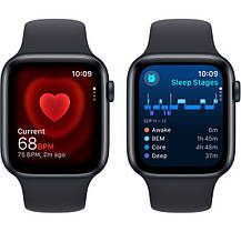 Apple Watch SE 2 GPS 44mm Midnight Aluminium with Midnight Sport Band M/L MRE93 UA, фото 5