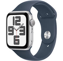 Apple Watch SE 2 GPS 44mm Silver Aluminium with Storm Blue Sport Band M/L MREE3 UA, фото 3