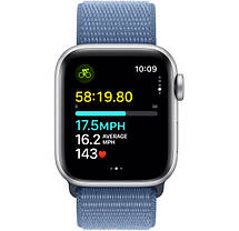 Смарт-годинник Apple Watch SE 2 GPS 40mm Silver Aluminium with Winter Blue Sport Loop MRE33 UA UCRF, фото 3