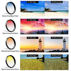 Фільтри лінзи Apexel 52 мм для смартфона 7 в 1 (APL-52UV-7G), фото 3