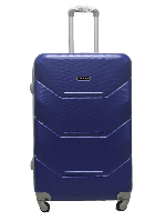 Міцна дорожня валіза великий розмір L CARBON синя пластикова валіза на колесах практична валіза