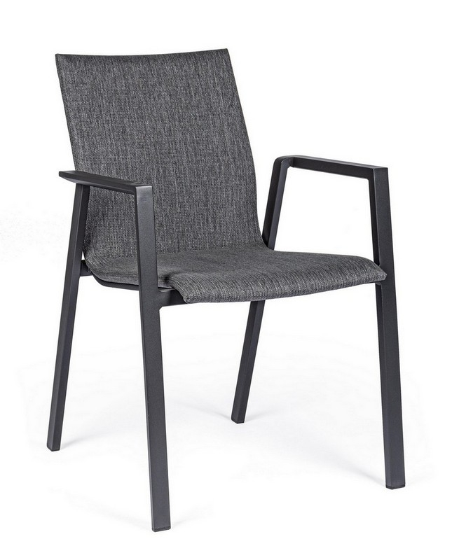Стілець садовий з підлокітниками із натурального дерева JALISCO CHARCOAL DARK GREY темно сірий