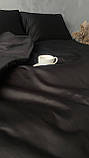Комплект постільної білизни сатин півтораспальний  чорний, фото 2
