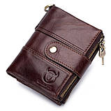 Чоловічий гаманець із натуральної шкіри. Шкіряний гаманець чоловічий портмоне зі шкіри Коричневий, фото 2
