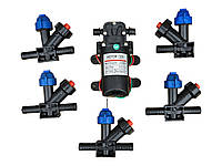 Комплект (Набор) для самодельного опрыскивателя 1 насос ( 3.1л/мин ) 5 форсунок