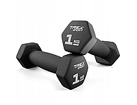 Неопреновые гантели Trex Sport 2x 1кг 2 шт.