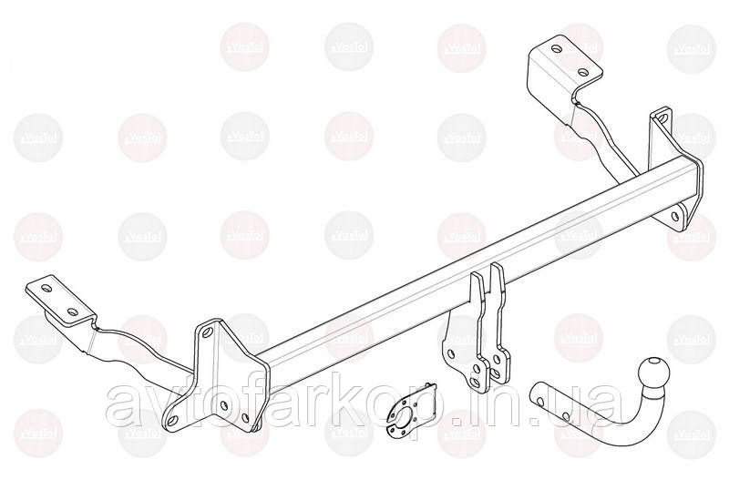 Фаркоп Peugeot Rifter (База L1 4403 mm)(2018-)(фаркоп Пежо Рифтер) VasTol