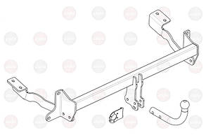 Фаркоп Peugeot Rifter (База L1 4403 mm)(2018-)(фаркоп Пежо Рифтер) VasTol