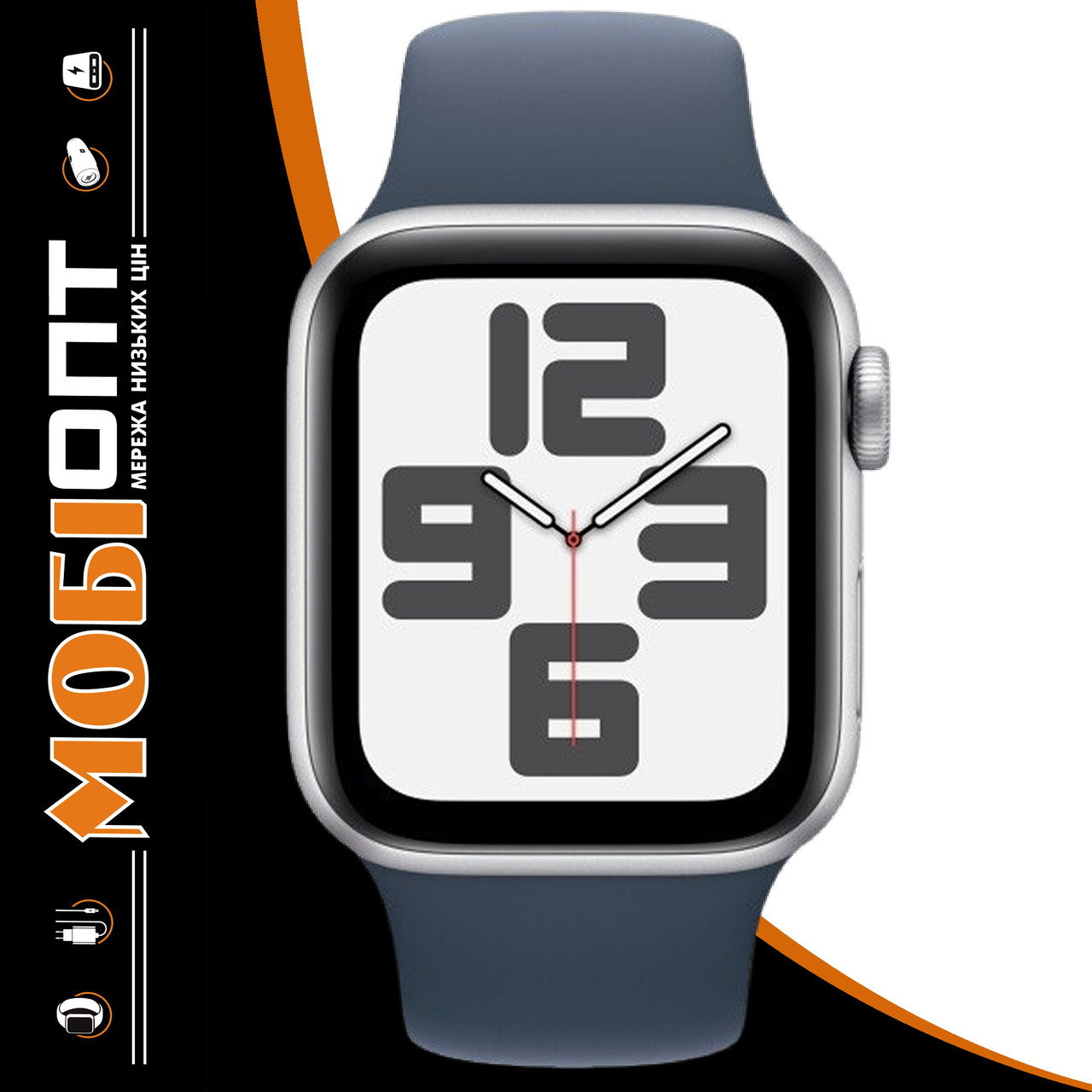 Смарт-годинник Apple Watch SE 2 GPS 40mm Silver Aluminium with Storm Blue Sport Band S/M MRE13 UA UCRF