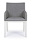 Стілець садовий з підлокітниками OWEN LUNAR CHAIR сірий / білий, метал фарбований, фото 4