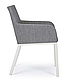 Стілець садовий з підлокітниками OWEN LUNAR CHAIR сірий / білий, метал фарбований, фото 6