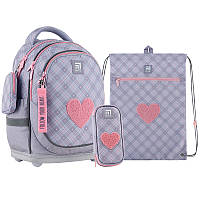 Набор Kite рюкзак + пенал + сумка для обуви SET_K24-724S-1 Fluffy Heartme