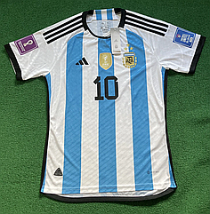 Чоловіча Форма футбольна Мессі 10 gen + Патчі Adidas Argentina Messi 2022-2023 Катар