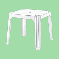 Стол пластиковый журнальный для сада Столик кофейный квадратный 2588 Senyayla 44*44 H 44 cm VarioMarket