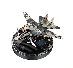 Автомобильный ароматизатор истребитель с раздувом на солнечной панели (Черный камуфляж)