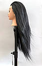 Голова навчальна зі штучним волоссям 60 см 518-A зі штативом на струбцині, фото 2
