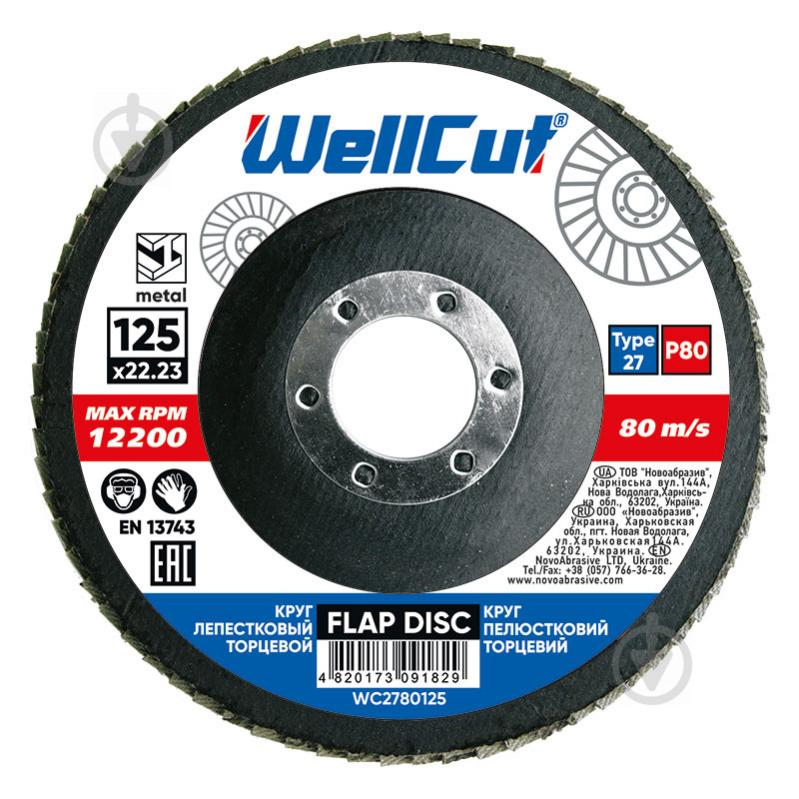 Круг пелюстковий торцевий 125*22,2 т29 WellCut P 80 зачисний диск для металу