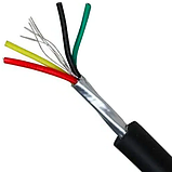 Кабель НЧ 4 жили в одному екрані, круглий, чорний, 100 м/бухта, фото 3