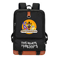 Щільний шкільний рюкзак 43 см "П'ять ночей з Фредді" для дітей, чорний водонепроникний ранець в школу для хлопчика