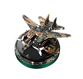 Автомобильный ароматизатор истребитель с раздувом на солнечной панели (Зеленый камуфляж)