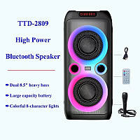 Колонка Bluetooth 8,5*2 мікрофон провідний RGB підсвічування TTD-2809