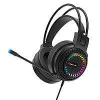 Игровые геймерские наушники с микрофоном и подсветкой XTRIKE ME HP-318 |RGB, 2*3.5mm, PC/PS4/PS5| Черный