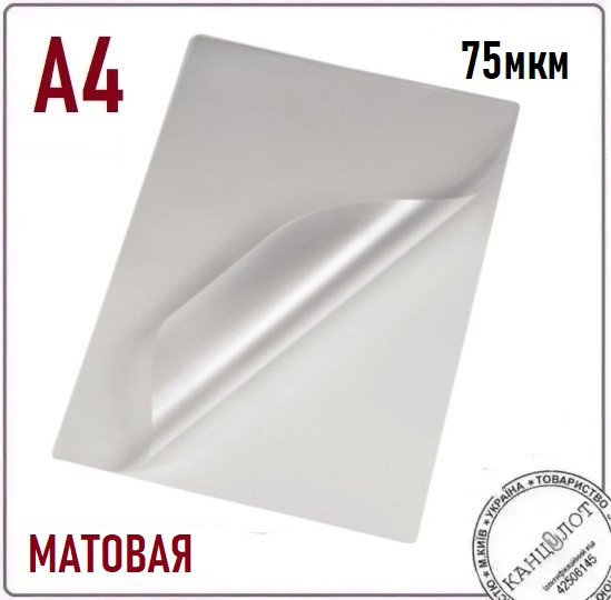 Плівка матова AGENT ANTISTATIC А4 (216х303), 75мкм, 100шт. (3140098)
