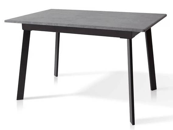 Стіл обідній розкладний Етна 1200(+400)*750 мм МДФ Мрамор темний / метал чорний ТМ Мікс-Меблі, фото 1