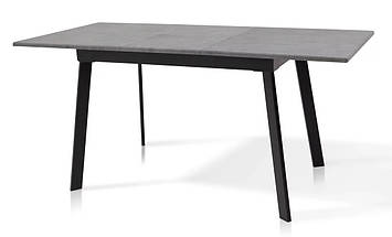 Стіл обідній розкладний Етна 1200(+400)*750 мм МДФ Мрамор темний / метал чорний ТМ Мікс-Меблі, фото 4