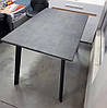Стіл обідній розкладний Етна 1200(+400)*750 мм МДФ Мрамор темний / метал чорний ТМ Мікс-Меблі, фото 10