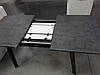 Стіл обідній розкладний Етна 1200(+400)*750 мм МДФ Мрамор темний / метал чорний ТМ Мікс-Меблі, фото 7