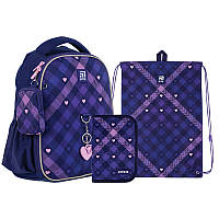 Набор Kite рюкзак + пенал + сумка для обуви SET_K24-555S-1 Check and Hearts